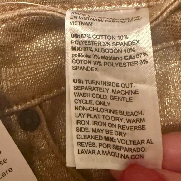 Chico's Platinum Denim Gold Jeans - Picture 4 of 12